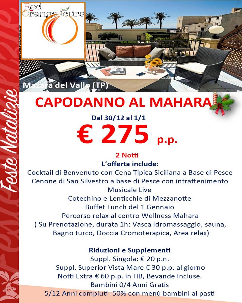 MAHARA_CAPODANNO COMPLESSO ANTARES & SPA 4* Letojanni– (Me)
