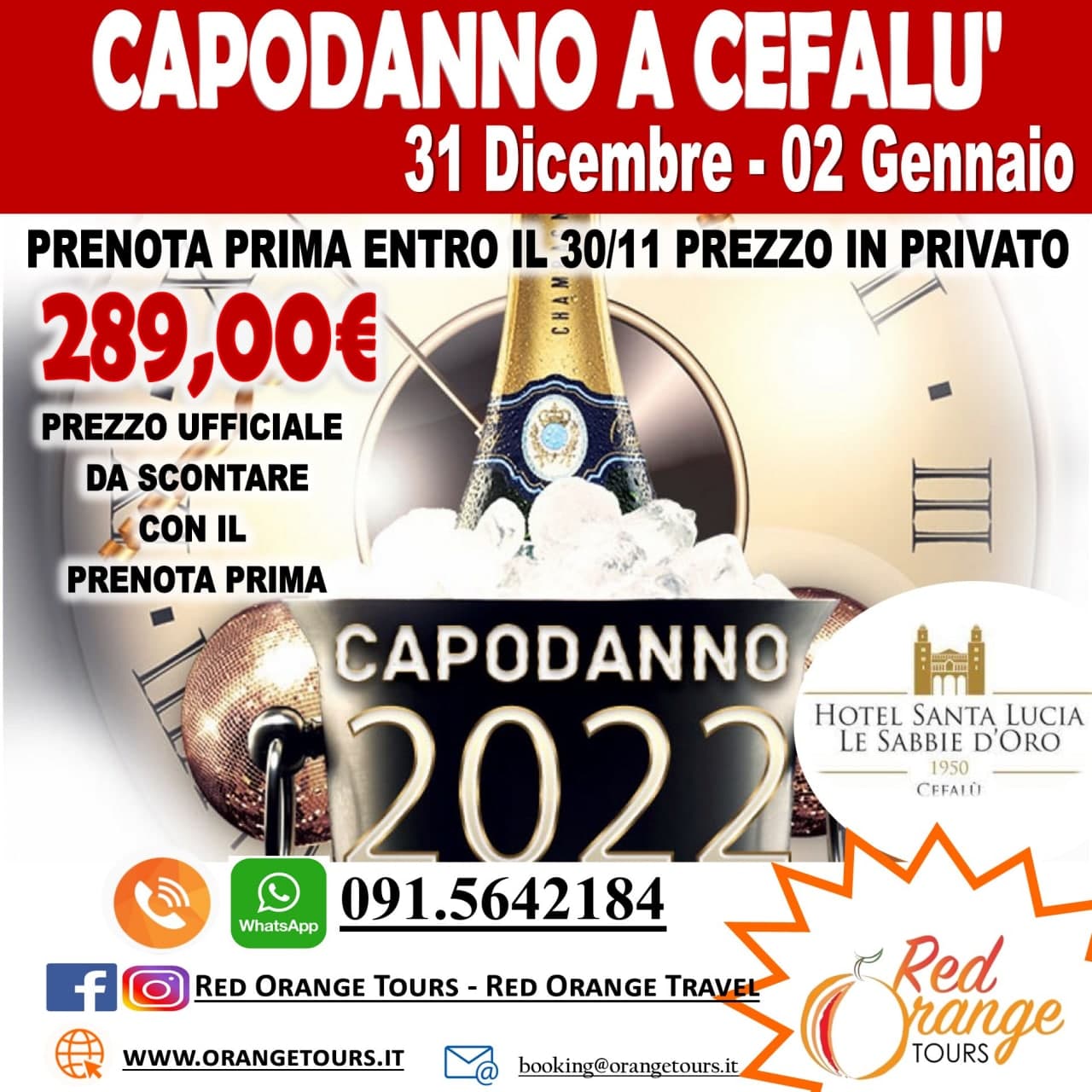Capodanno a Cefalù 31 dicembre-02 gennaio CAPODANNO 2022 A CEFALU' CON RED ORANGE TOURS!