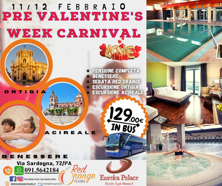 WEEKEND PRE VALENTINE’S WEEK CARNIVAL WEEKEND NATALIZIO - 11/12 DICEMBRE - EVENTO SPECIALE RED ORANGE TOURS E TUTTO COLORATO VIAGGI