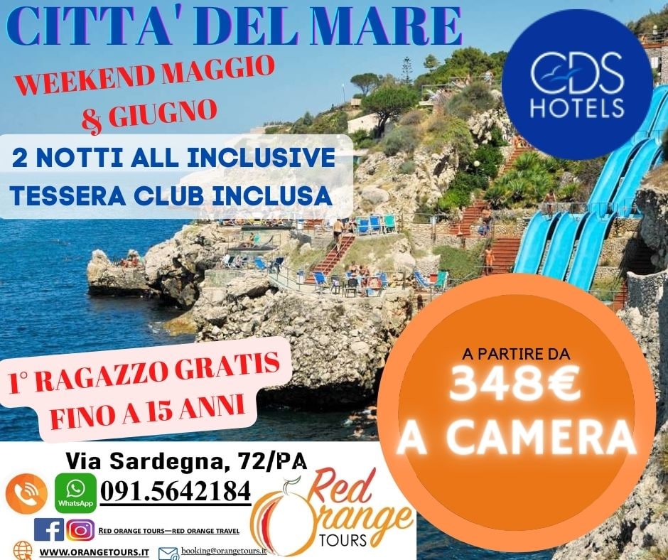 CITTA’ DEL MARE MAGGIO-GIUGNO WEEKEND NATALIZIO - 11/12 DICEMBRE - EVENTO SPECIALE RED ORANGE TOURS E TUTTO COLORATO VIAGGI