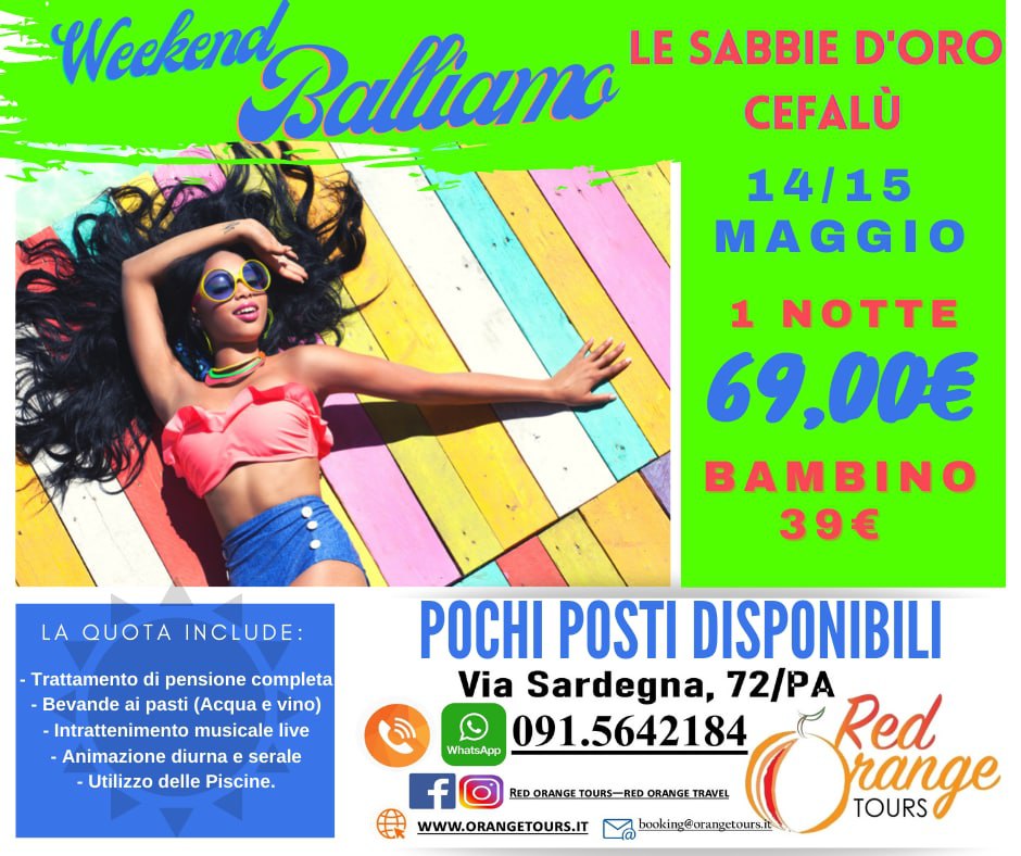 SABBIE D’ORO WEEKWND BALLIAMO WEEKEND NATALIZIO - 11/12 DICEMBRE - EVENTO SPECIALE RED ORANGE TOURS E TUTTO COLORATO VIAGGI