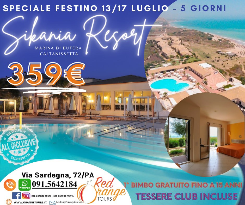 SIKANIA RESORT WEEKEND NATALIZIO - 11/12 DICEMBRE - EVENTO SPECIALE RED ORANGE TOURS E TUTTO COLORATO VIAGGI