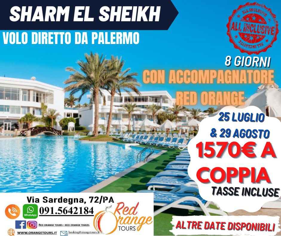 sharm accompagnatore ATHENA RESORT LUGLIO AGOSTO SETTEMBRE 2021