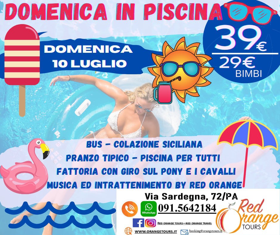 DOMENICA IN PISCINA WEEKEND NATALIZIO - 11/12 DICEMBRE - EVENTO SPECIALE RED ORANGE TOURS E TUTTO COLORATO VIAGGI