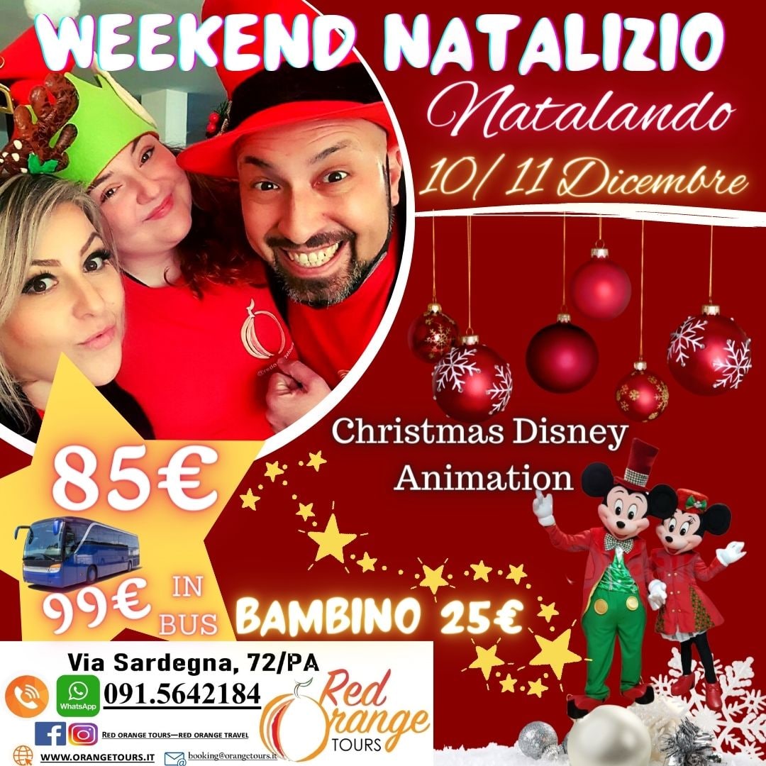 NATALANDO 2022 WEEKEND NATALIZIO - 11/12 DICEMBRE - EVENTO SPECIALE RED ORANGE TOURS E TUTTO COLORATO VIAGGI