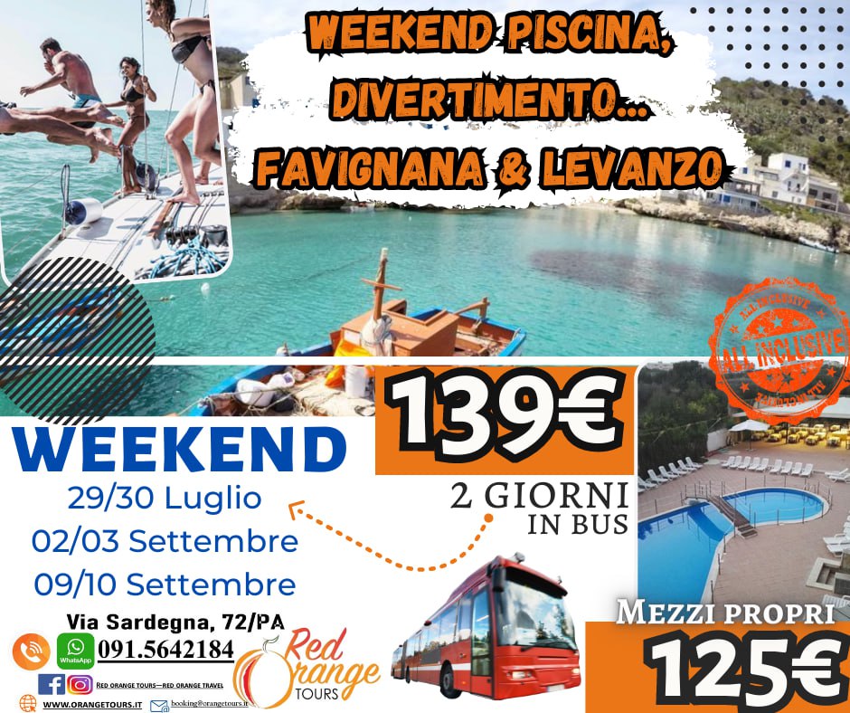 WEEKEND FAVIGNANA ATHENA RESORT LUGLIO AGOSTO SETTEMBRE 2021