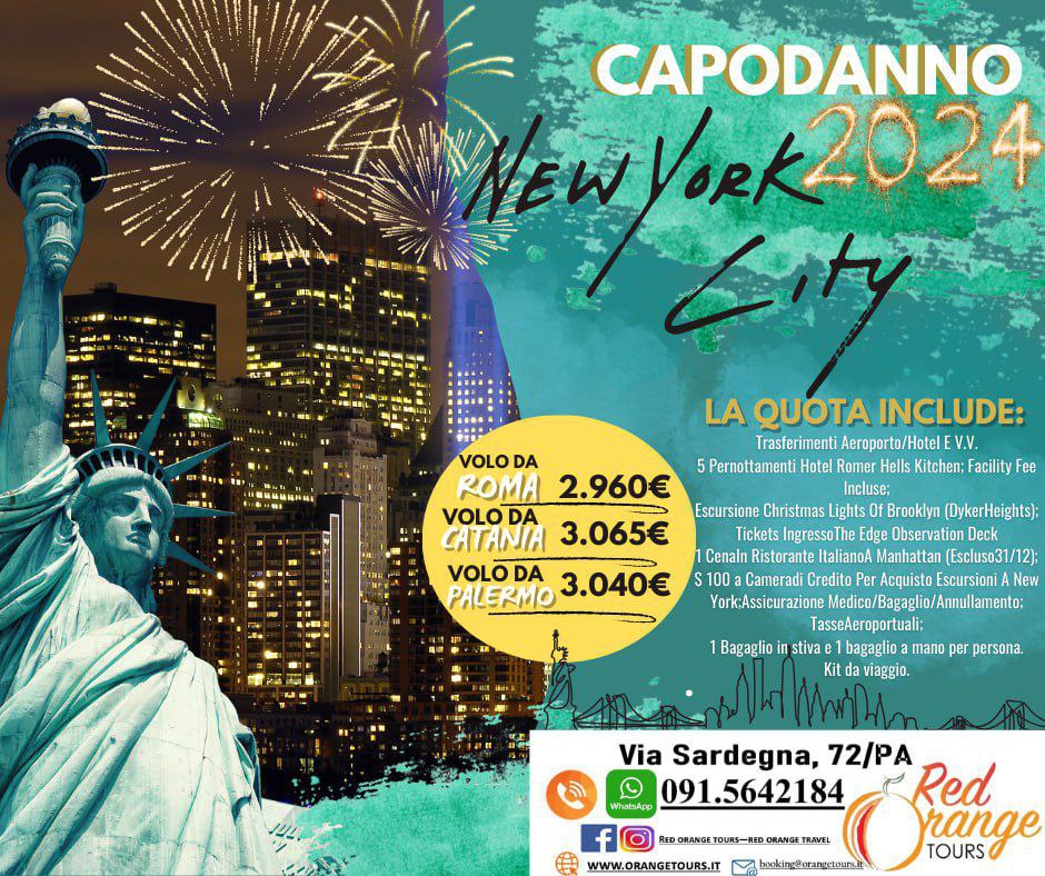 CAPODANNO NEW YORK CAPODANNO 2022 CON RED ORANGE TOURS!
