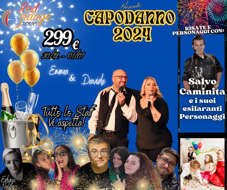 CAPODANNO RED ORANGE 2024 CAPODANNO 2022 A CEFALU' CON RED ORANGE TOURS!