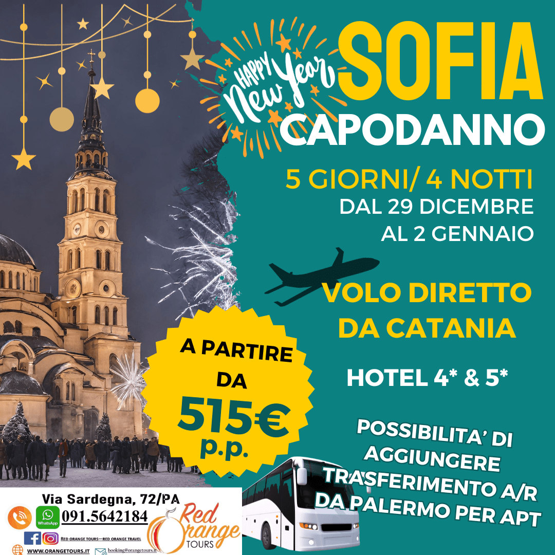 SOFIA CAPODANNO CAPODANNO 2022 CON RED ORANGE TOURS!