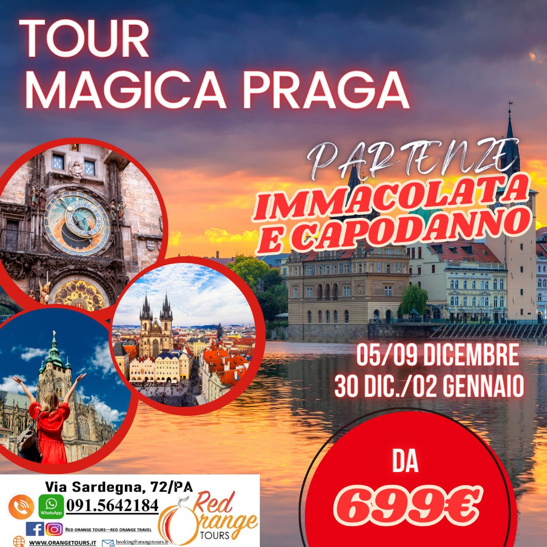 TOUR MAGICA PRAGA CAPODANNO 2022 CON RED ORANGE TOURS!