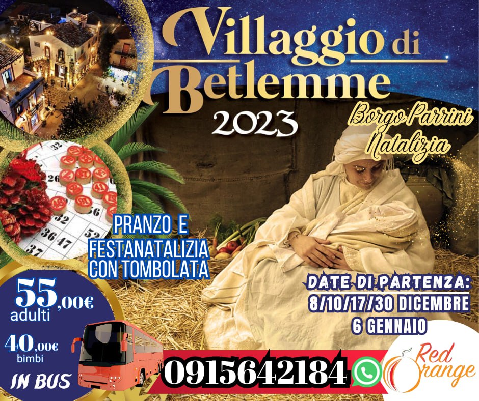 VILLAGGIO DI BETLEMME WEEKEND TUTTO NATALIZIO CON I MERCATINI DI NATALE DI ERICE, VILLAGGIO DEGLI ELFI DELLA CASA DI BABBO NATALE!!!